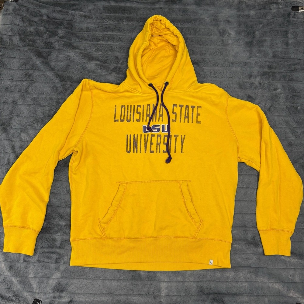 47 Brand LSU Tigers Louisiana State University Hoodie Yellow Mens XXL 7972